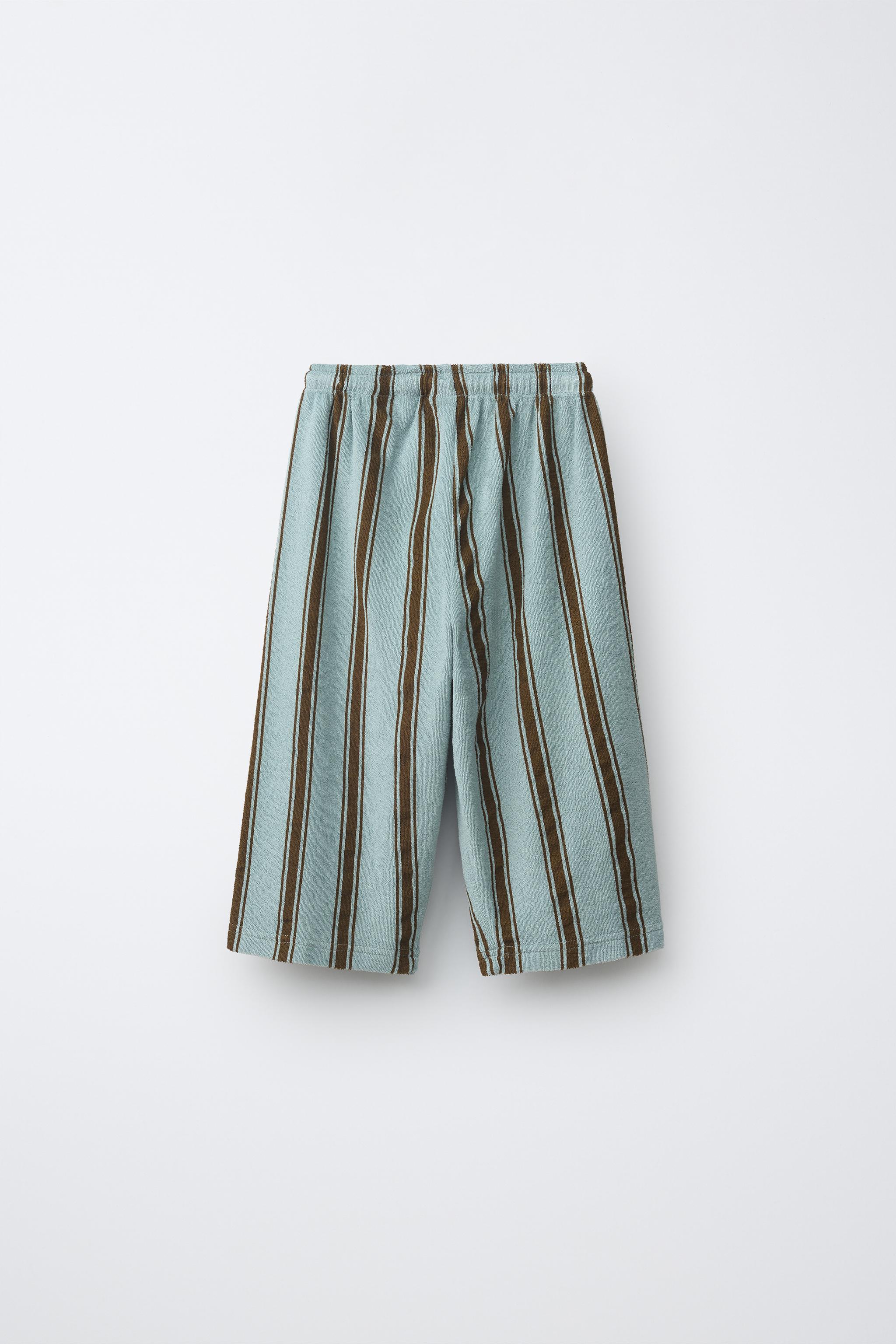 RELAXED TOWEL EFFECT STRIPED PANTS